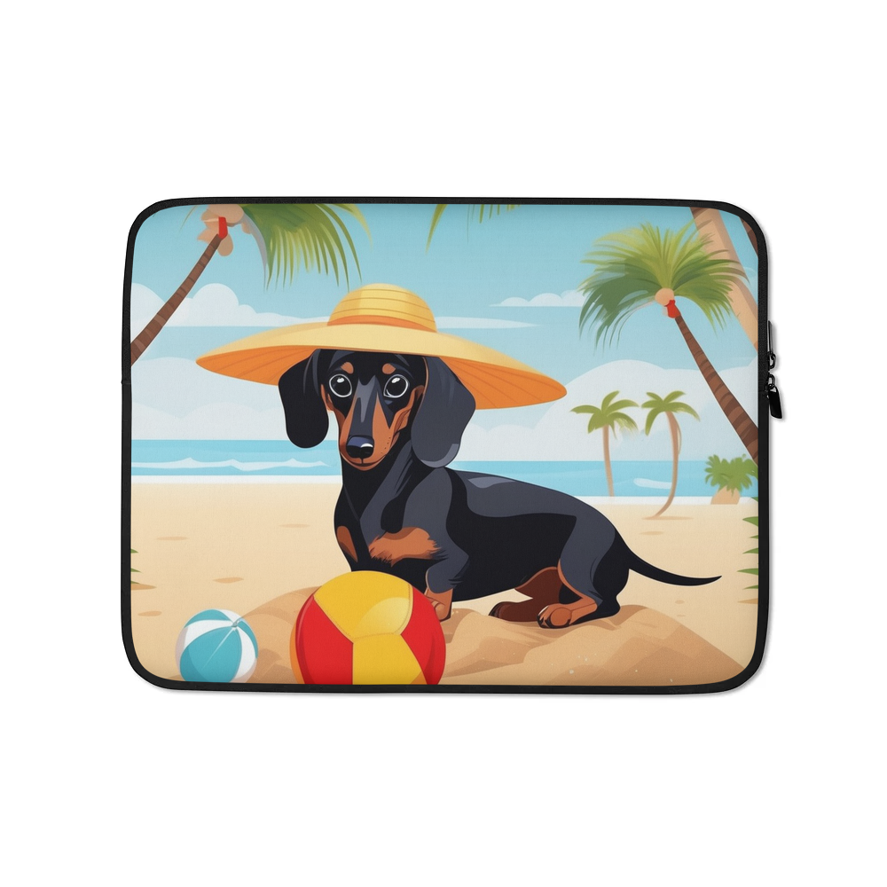 PugMug Custom Black Dachshund Laptop Sleeve