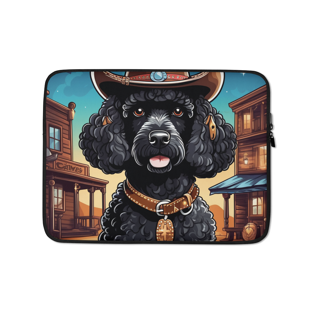 PugMug Custom Black Poodle Laptop Sleeve