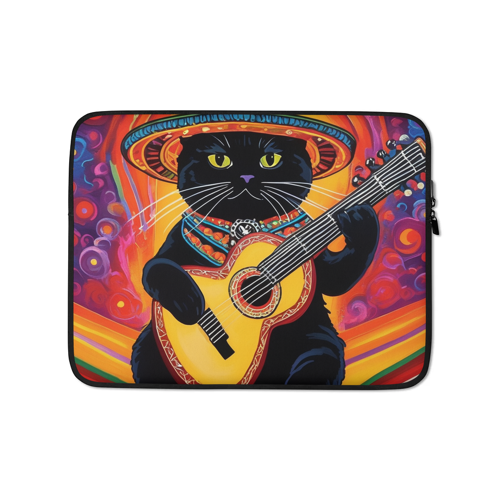 PugMug Custom Black Scottish Fold Cat Laptop Sleeve