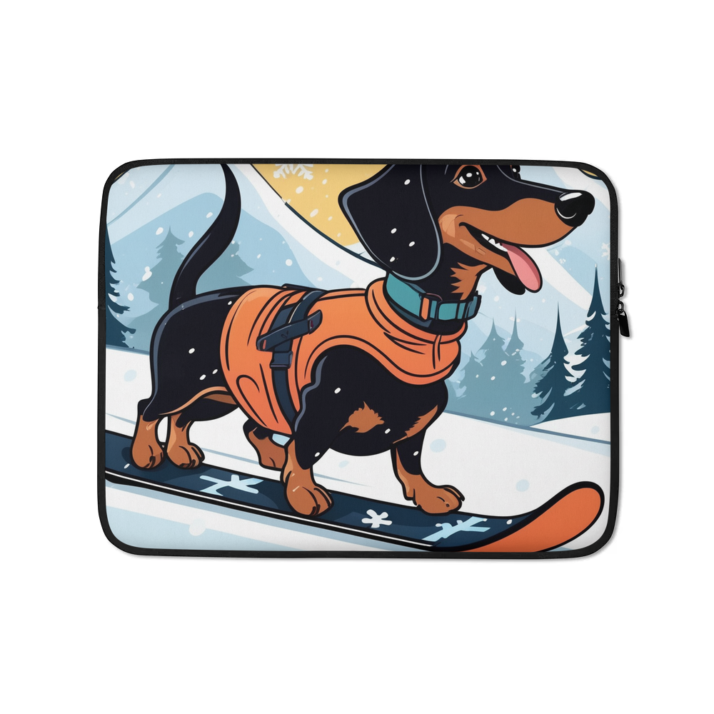 PugMug Custom Black Dachshund Laptop Sleeve