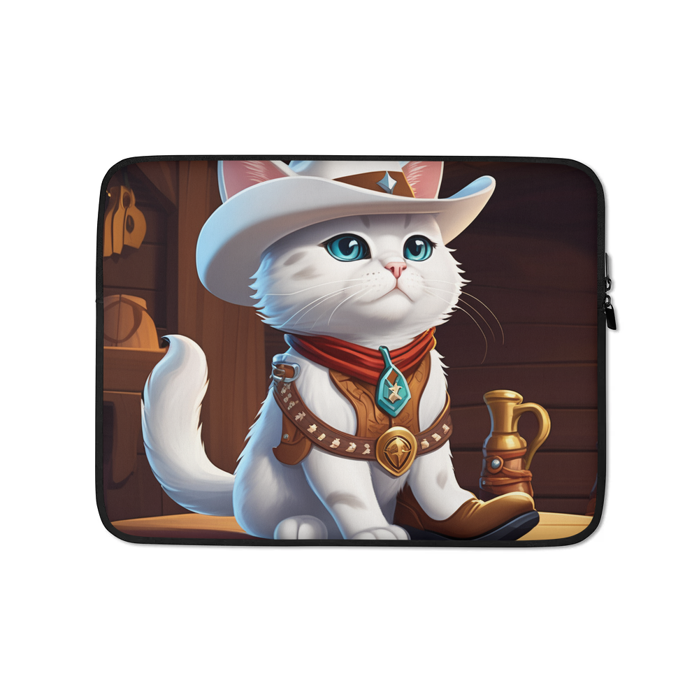 PugMug Custom White Exotic Cat Laptop Sleeve