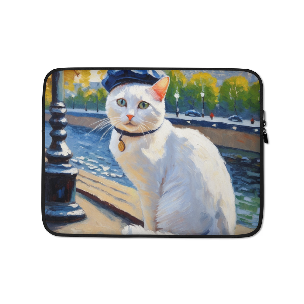PugMug Custom White Companion Cat Laptop Sleeve