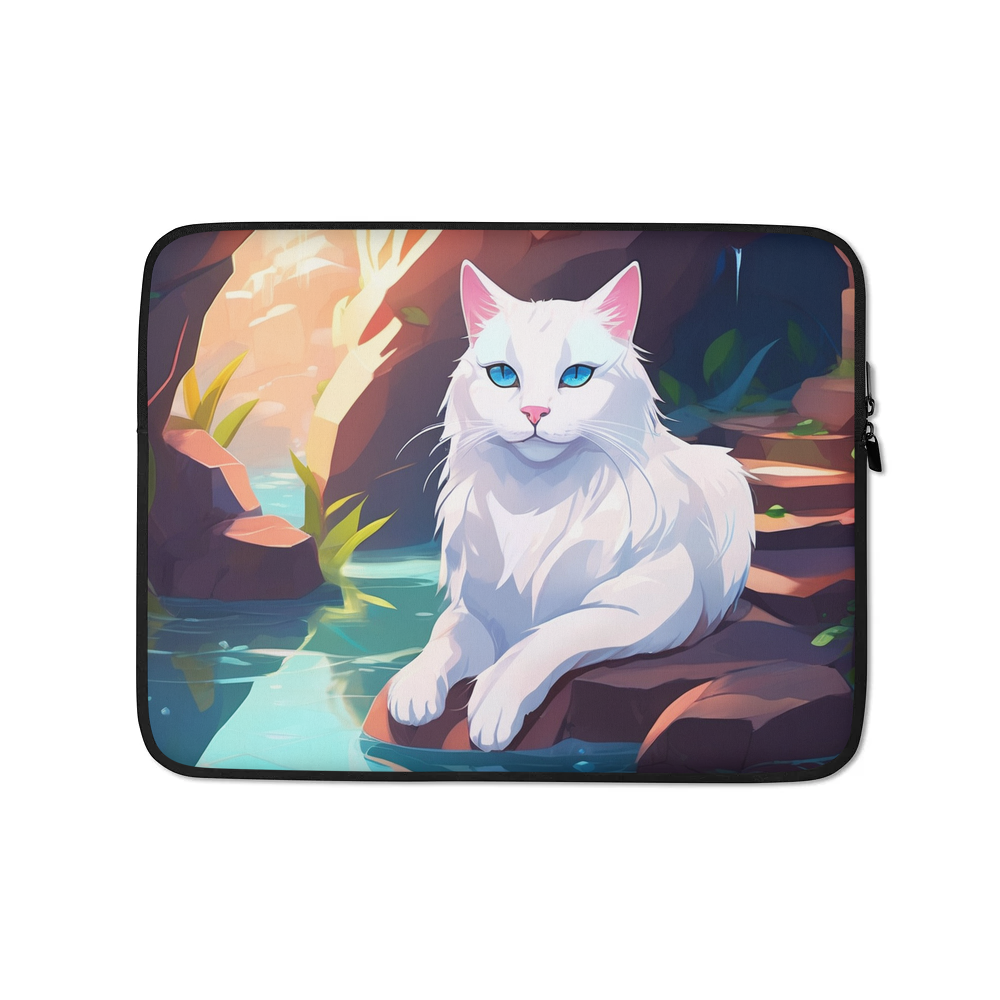 PugMug Custom White Companion Cat Laptop Sleeve