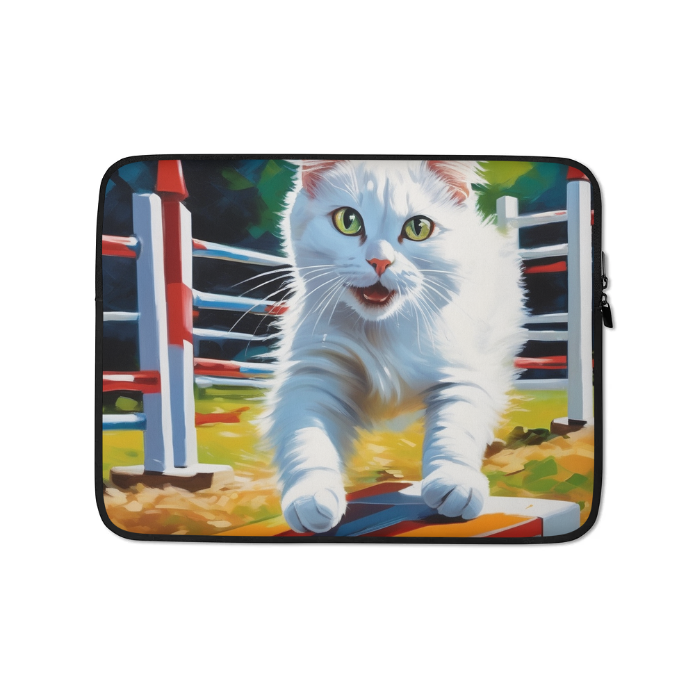 PugMug Custom White Companion Cat Laptop Sleeve