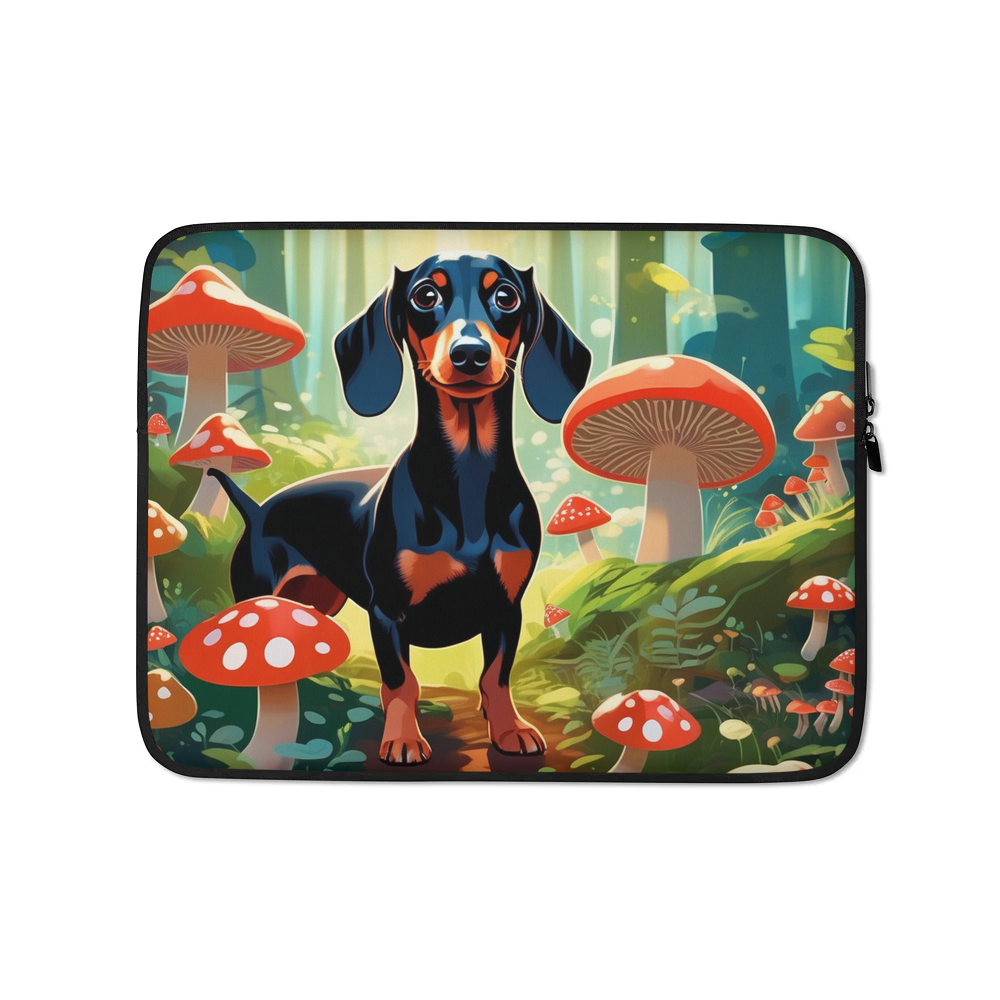 PugMug Custom Black Dachshund Laptop Sleeve
