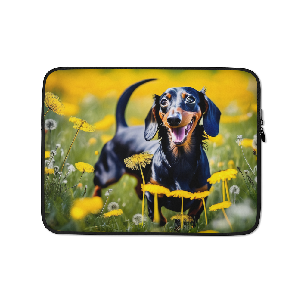 PugMug Custom Black Dachshund Laptop Sleeve