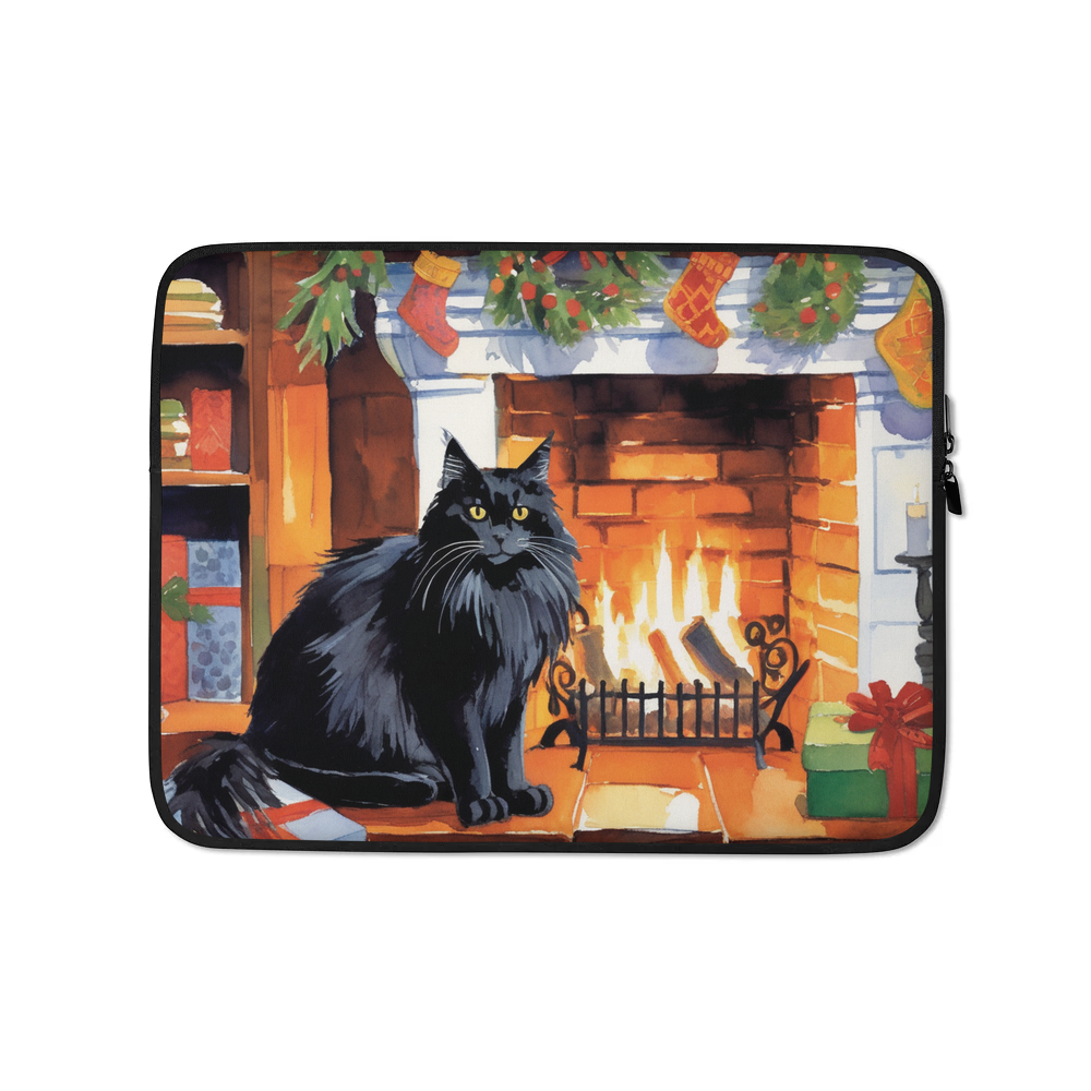 PugMug Custom Black Maine Coon Cat Laptop Sleeve