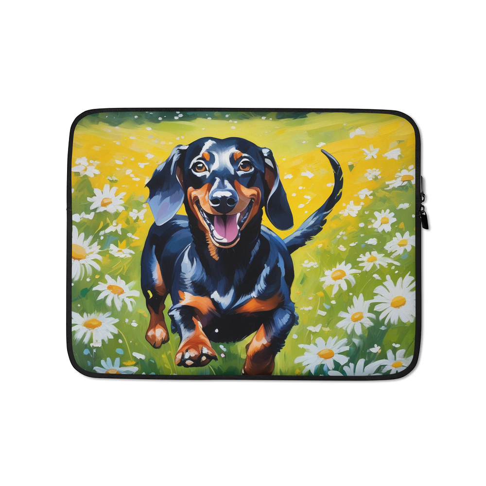 PugMug Custom Black Dachshund Laptop Sleeve