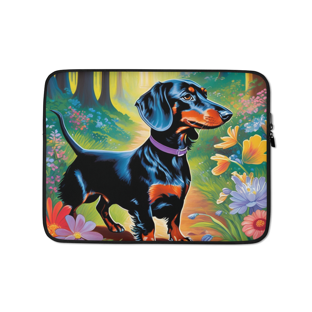 PugMug Custom Black Dachshund Laptop Sleeve