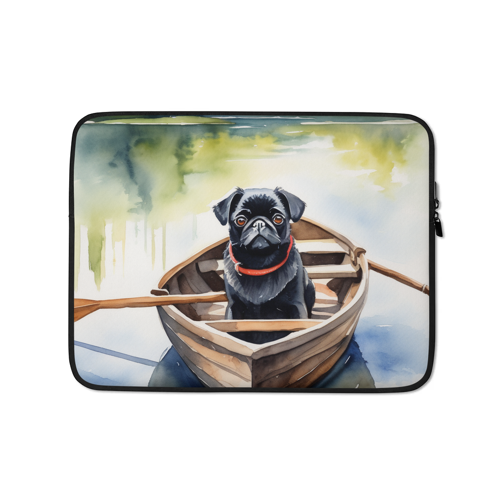 PugMug Custom Black Pug Laptop Sleeve