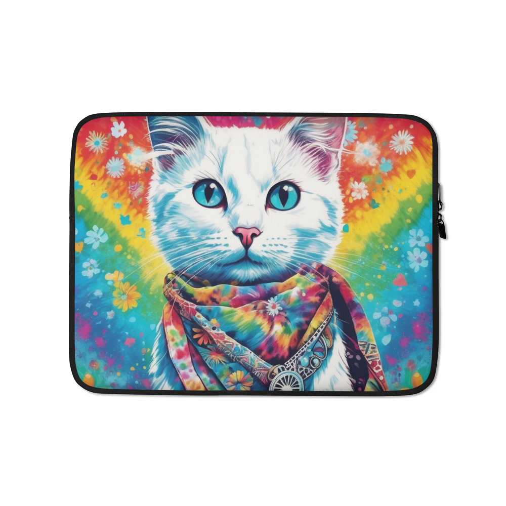 PugMug Custom White Companion Cat Laptop Sleeve