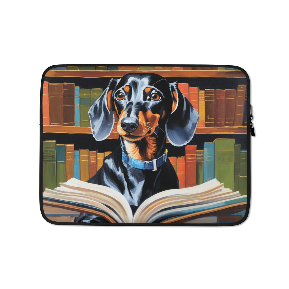 PugMug Custom Black Dachshund Laptop Sleeve