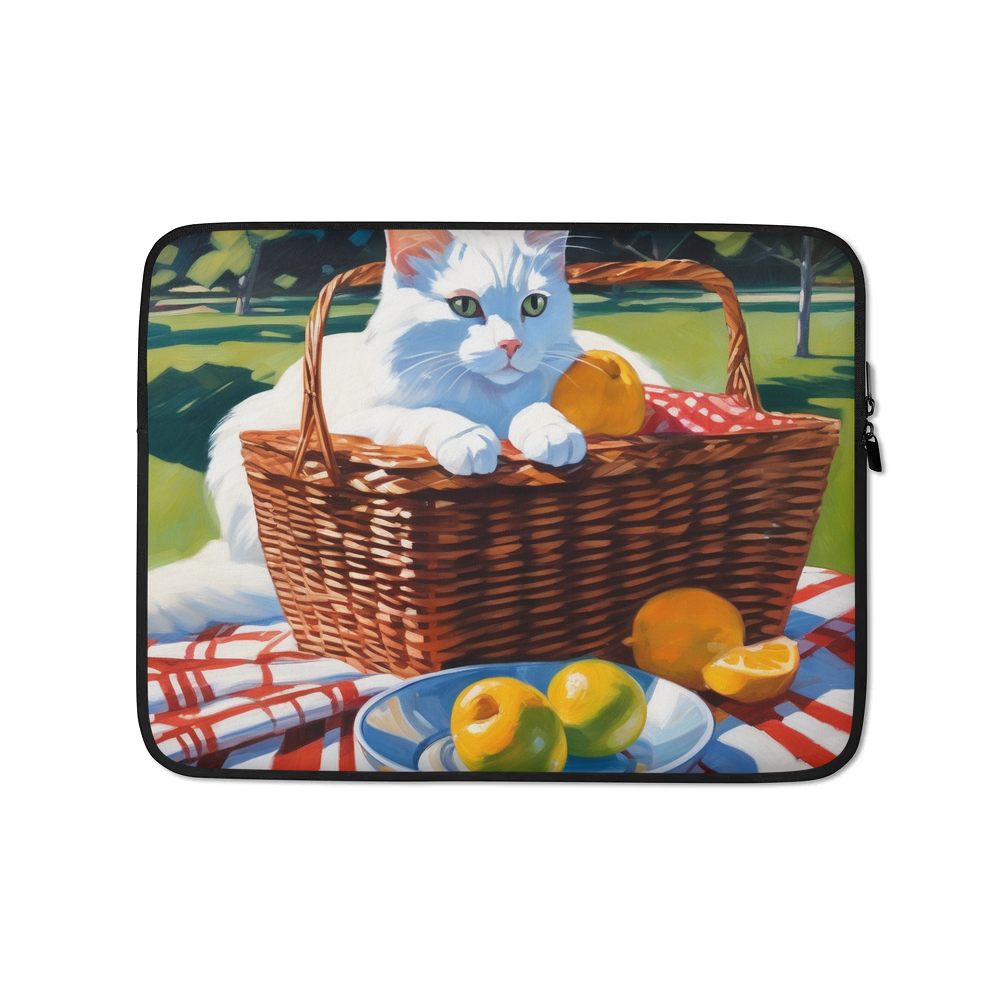 PugMug Custom White Companion Cat Laptop Sleeve