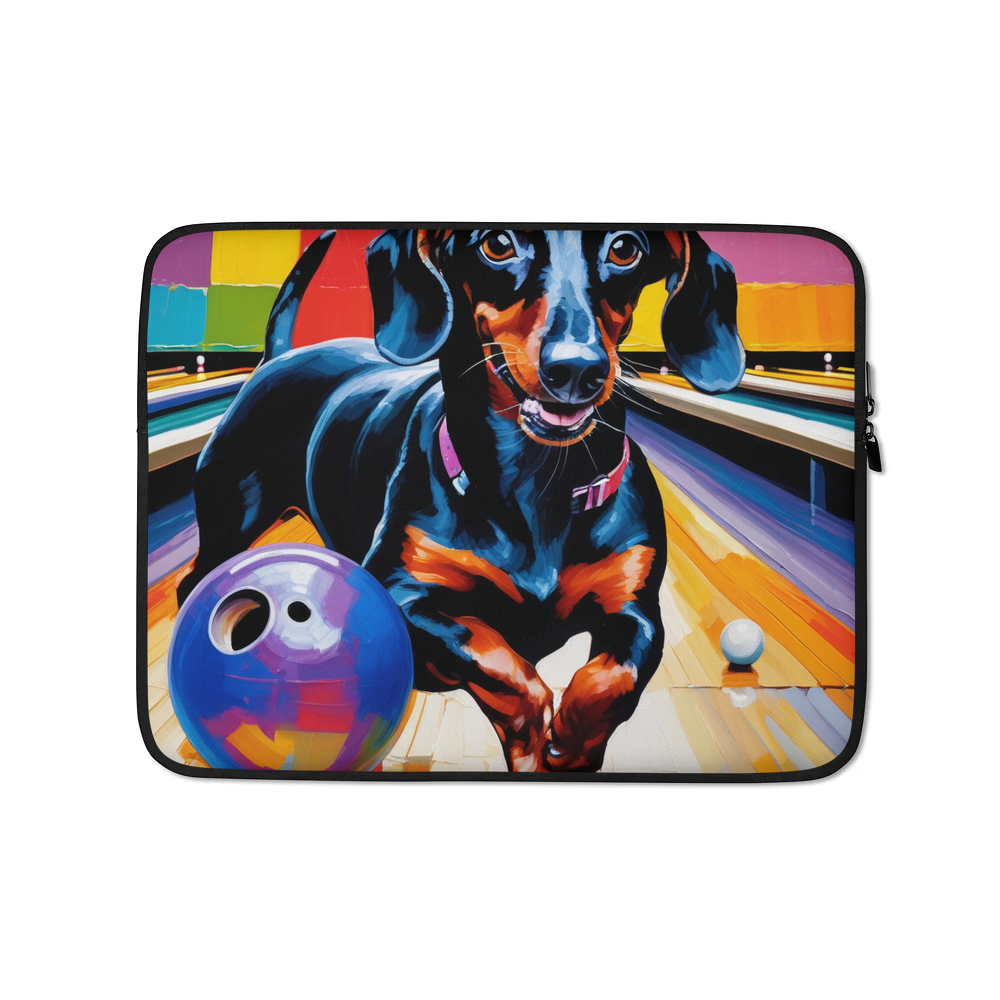 PugMug Custom Black Dachshund Laptop Sleeve