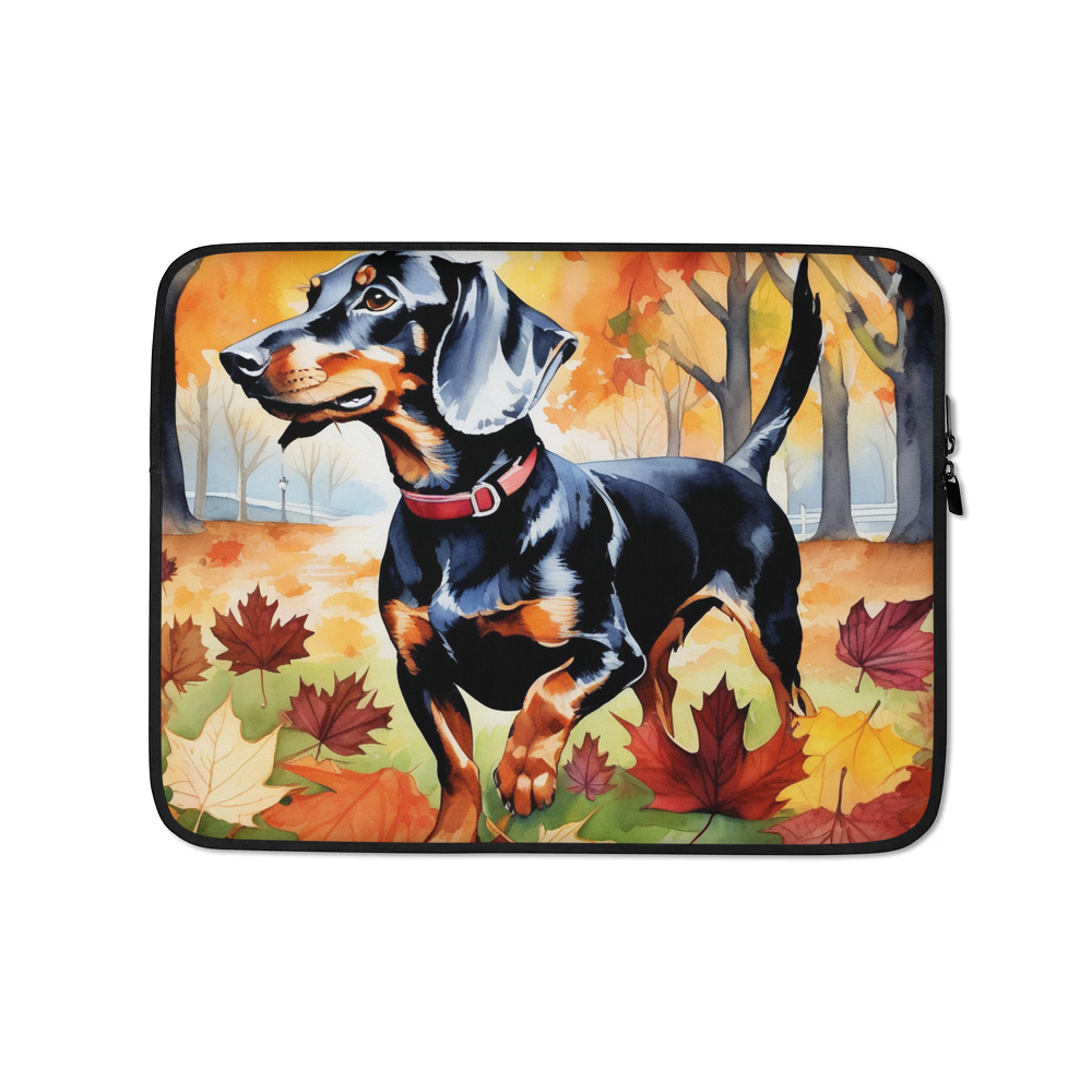 PugMug Custom Black Dachshund Laptop Sleeve