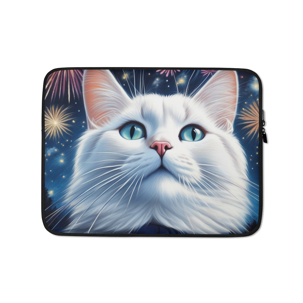 PugMug Custom White Companion Cat Laptop Sleeve