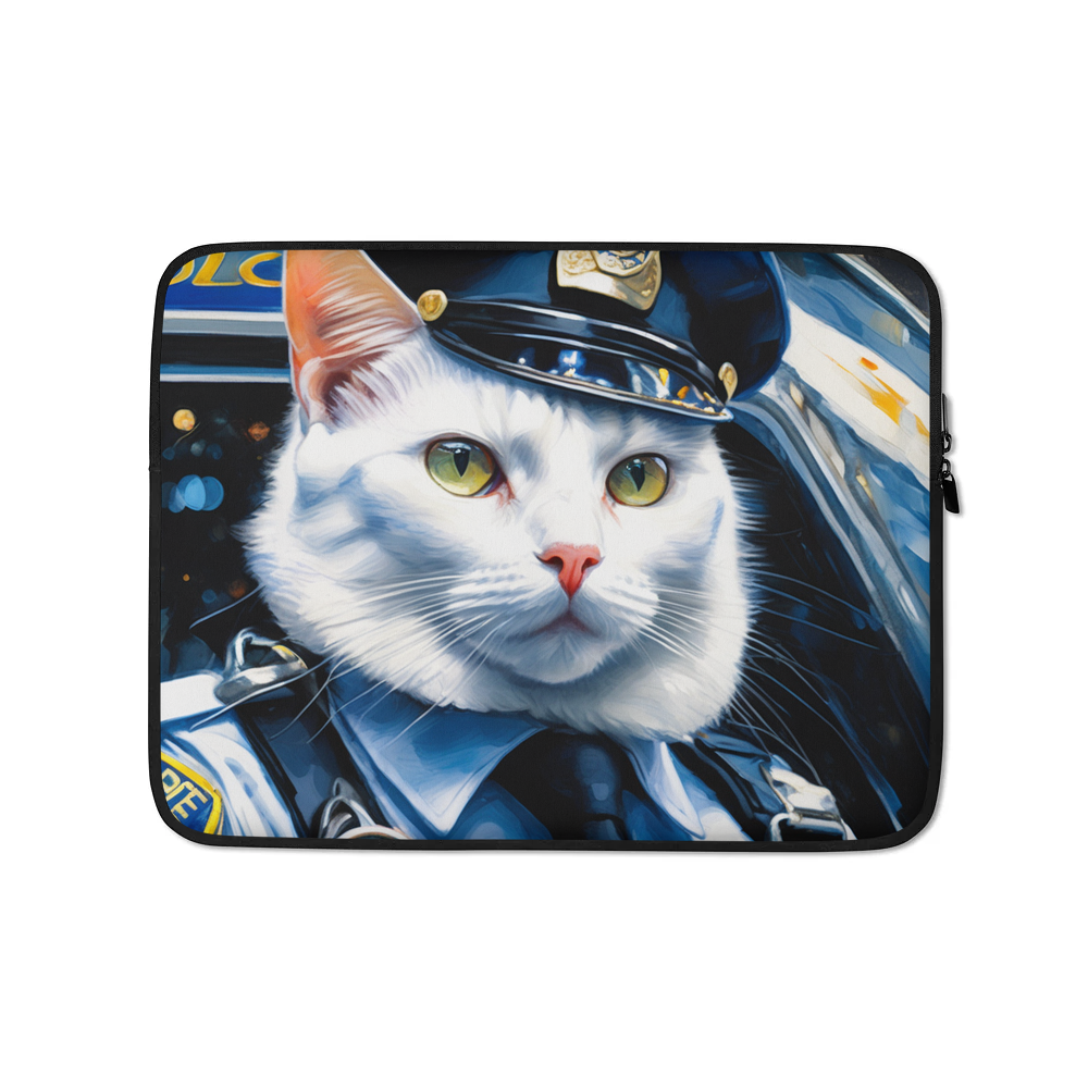PugMug Custom White Companion Cat Laptop Sleeve