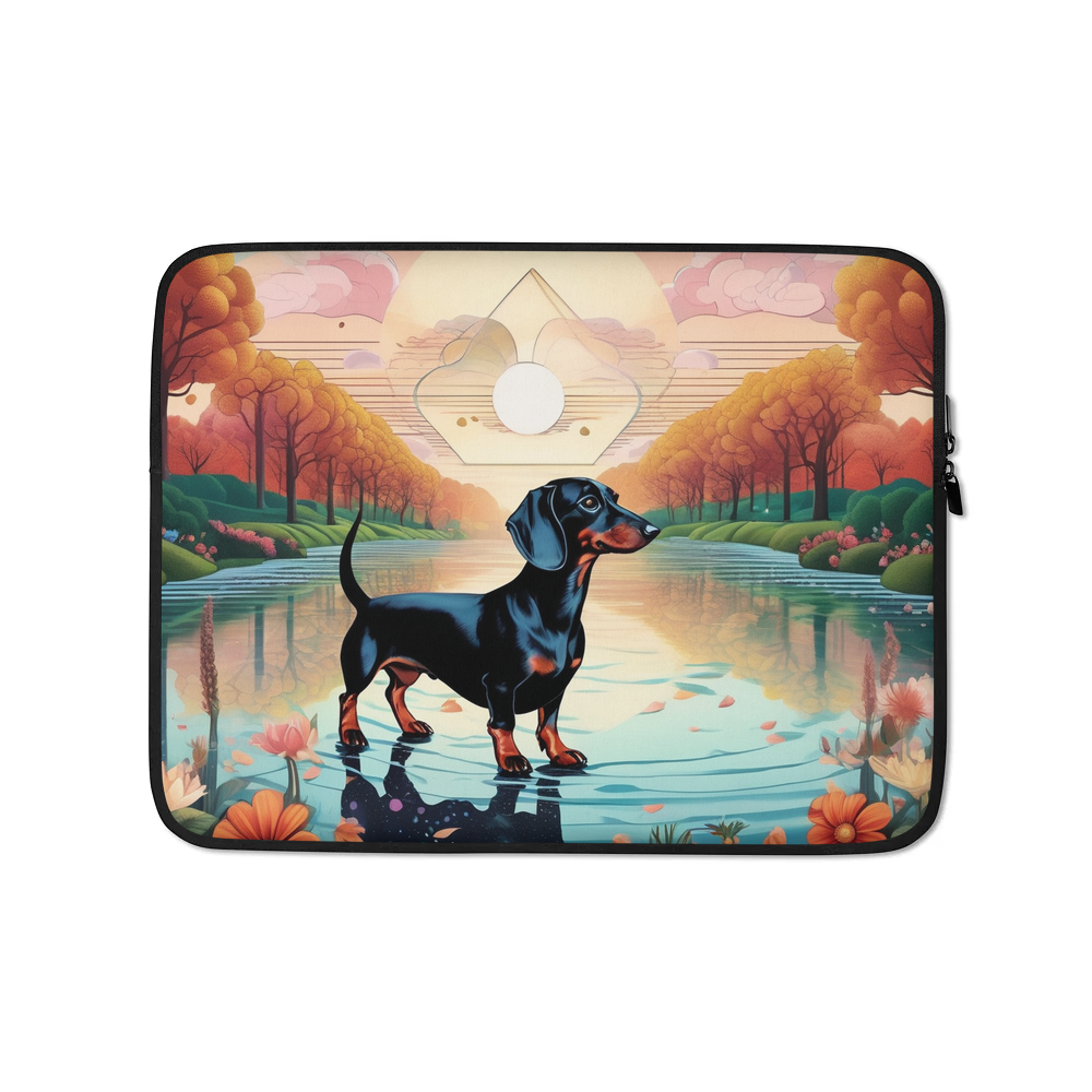 PugMug Custom Black Dachshund Laptop Sleeve