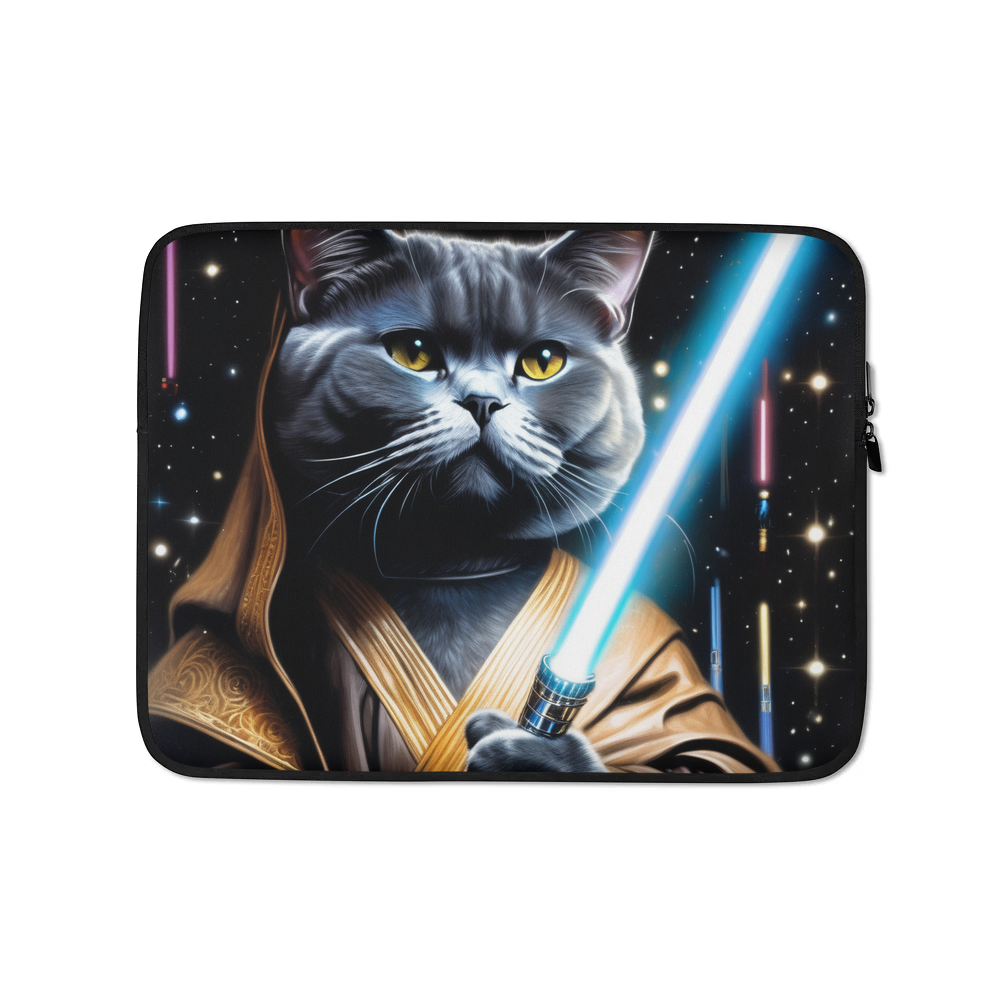 PugMug Custom Black British Shorthair Cat Laptop Sleeve