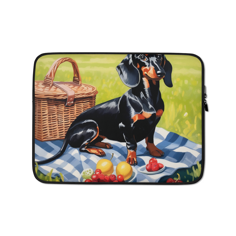 PugMug Custom Black Dachshund Laptop Sleeve