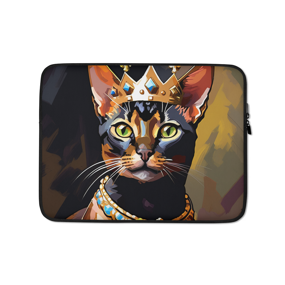PugMug Custom Black Abyssinian Cat Laptop Sleeve