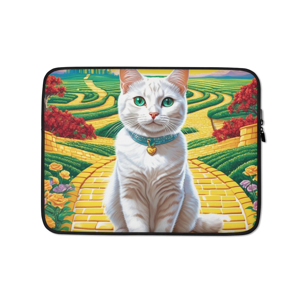 PugMug Custom White Companion Cat Laptop Sleeve