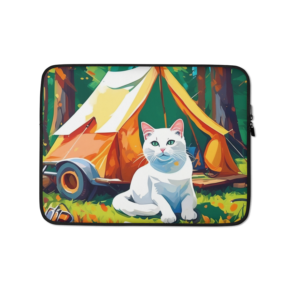 PugMug Custom White Companion Cat Laptop Sleeve