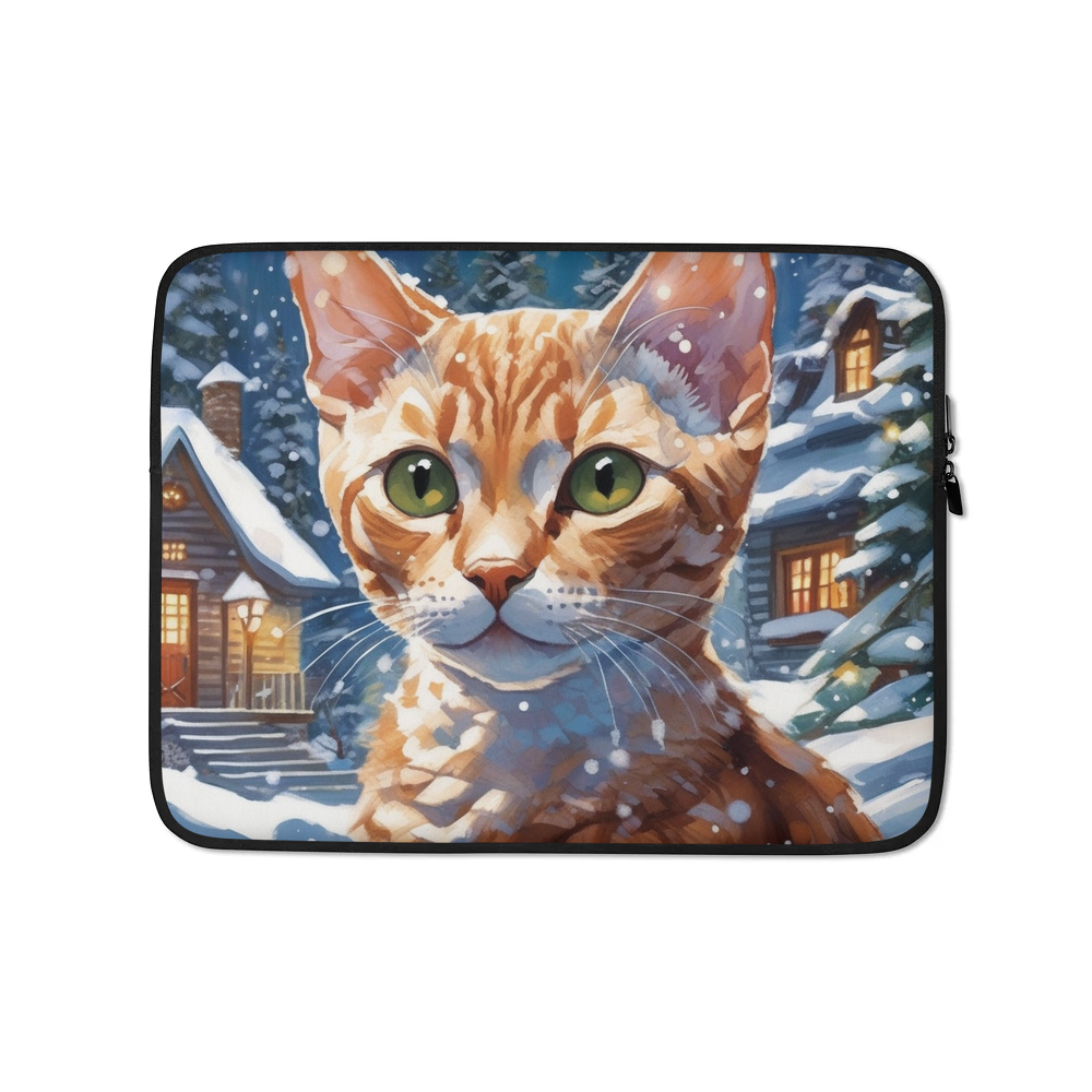 PugMug Custom Tabby Devon Rex Cat Laptop Sleeve