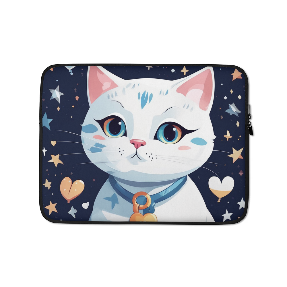 PugMug Custom White Companion Cat Laptop Sleeve