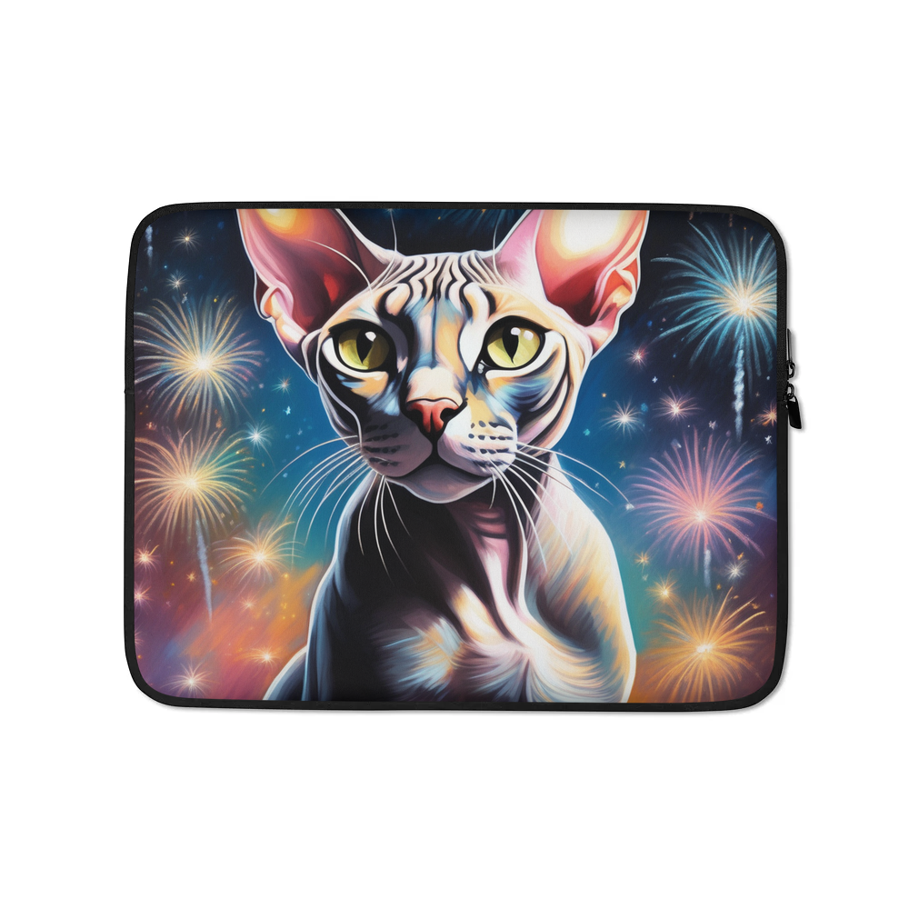 PugMug Custom Tabby Sphynx Cat Laptop Sleeve