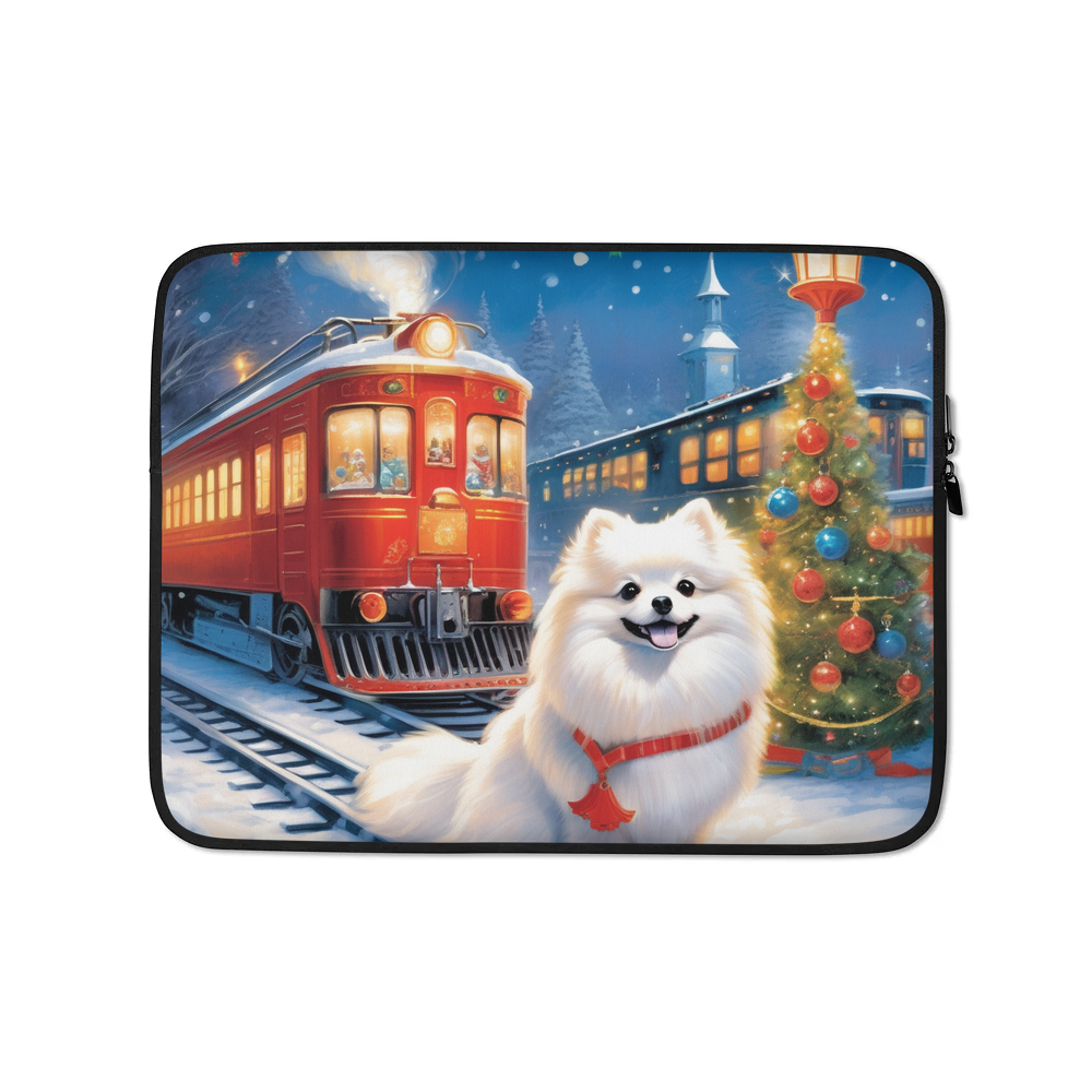 PugMug Custom White Pomeranian Laptop Sleeve