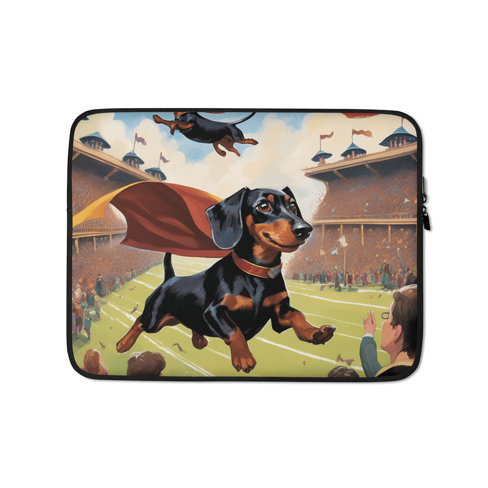 PugMug Custom Black Dachshund Laptop Sleeve