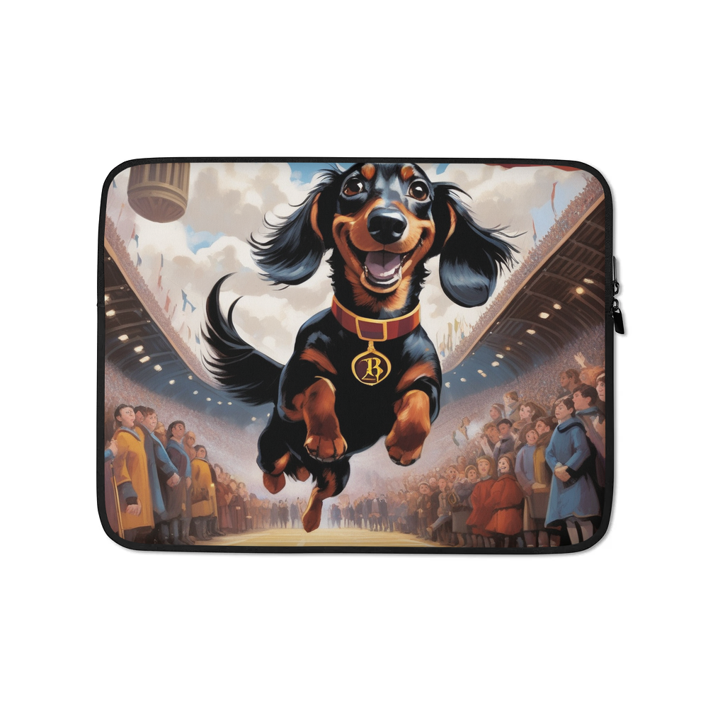 PugMug Custom Black Dachshund Laptop Sleeve