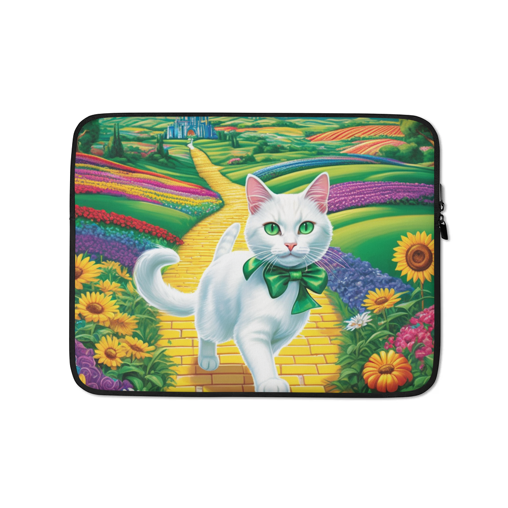 PugMug Custom White Companion Cat Laptop Sleeve