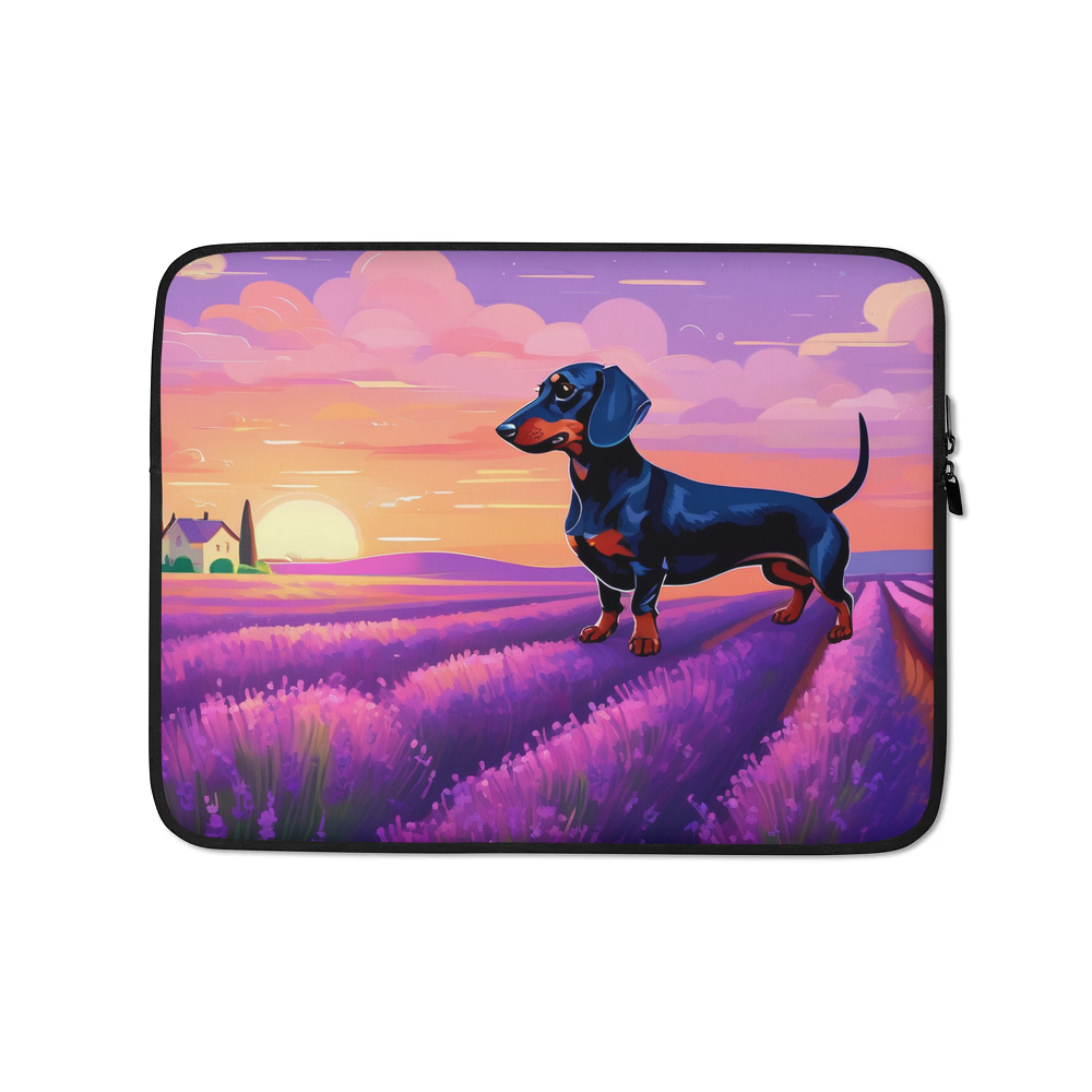 PugMug Custom Black Dachshund Laptop Sleeve