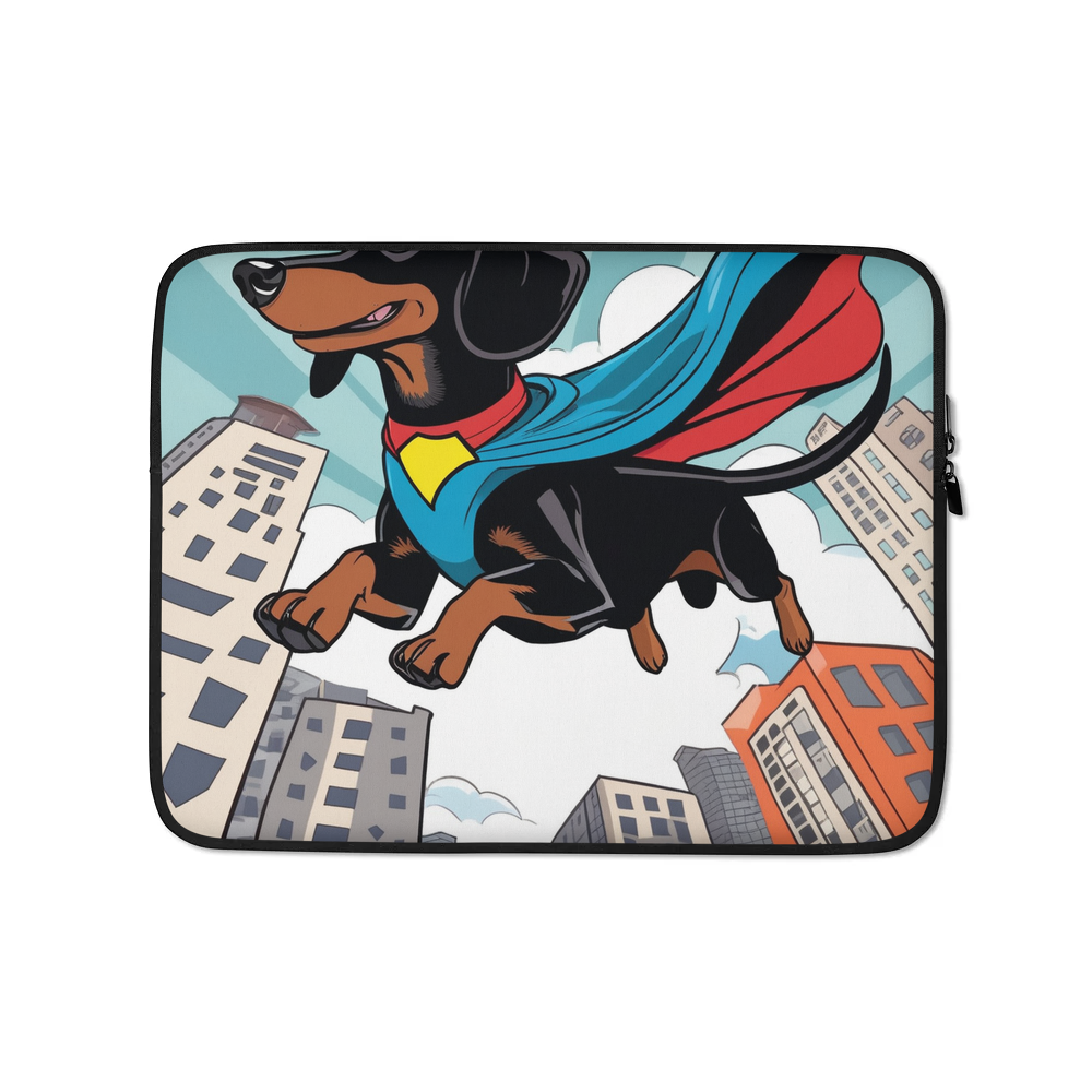 PugMug Custom Black Dachshund Laptop Sleeve