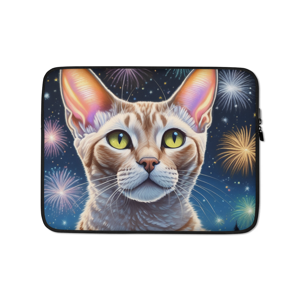 PugMug Custom Tabby Devon Rex Cat Laptop Sleeve