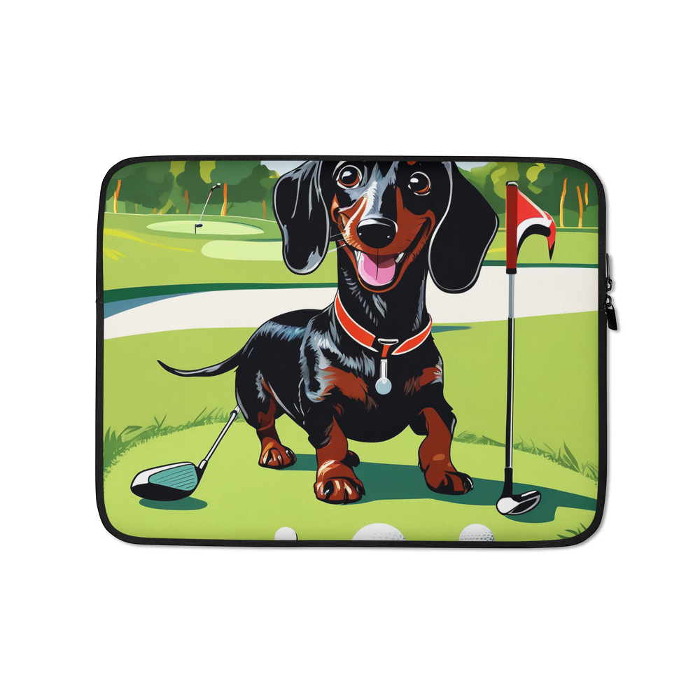 PugMug Custom Black Dachshund Laptop Sleeve
