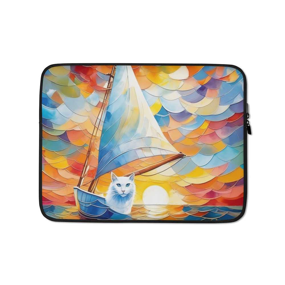 PugMug Custom White Companion Cat Laptop Sleeve