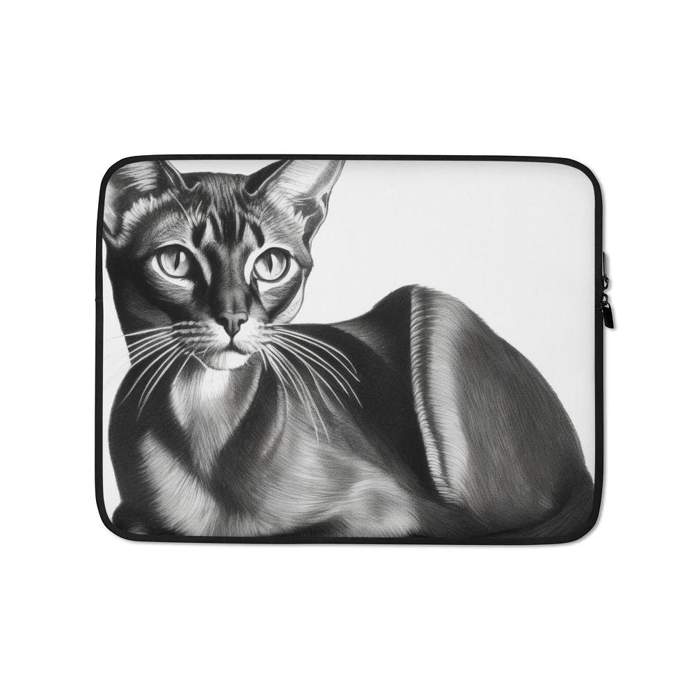 PugMug Custom Black Abyssinian Cat Laptop Sleeve