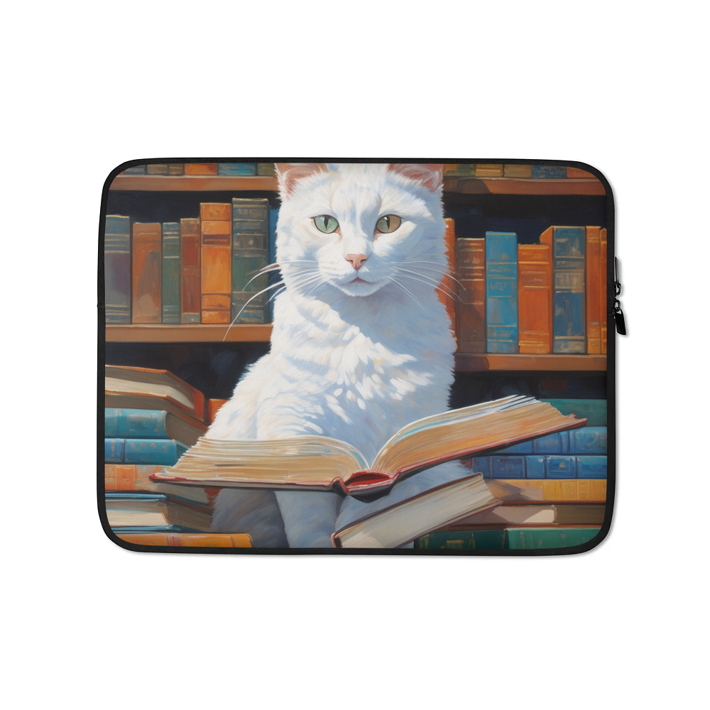 PugMug Custom White Companion Cat Laptop Sleeve