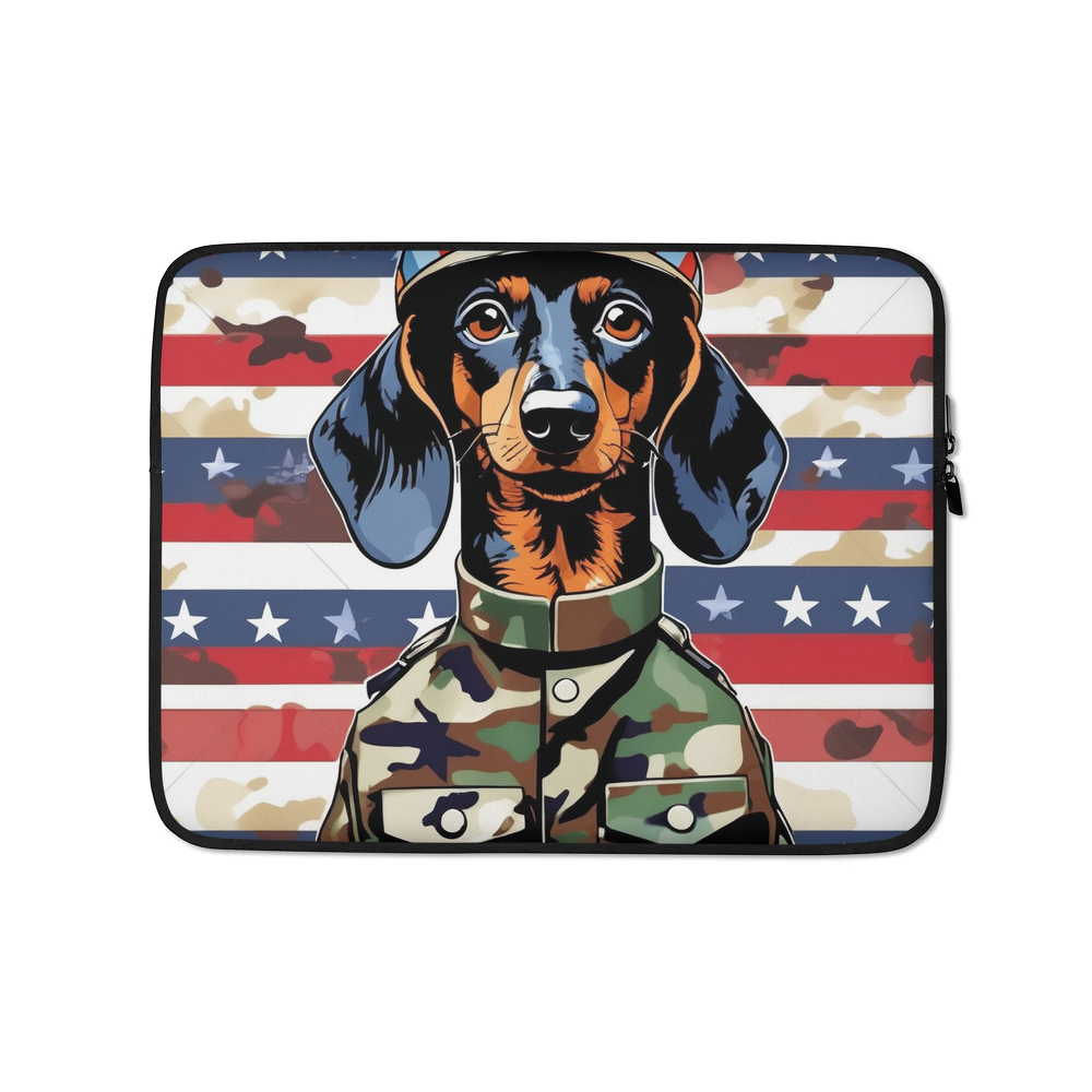 PugMug Custom Black Dachshund Laptop Sleeve