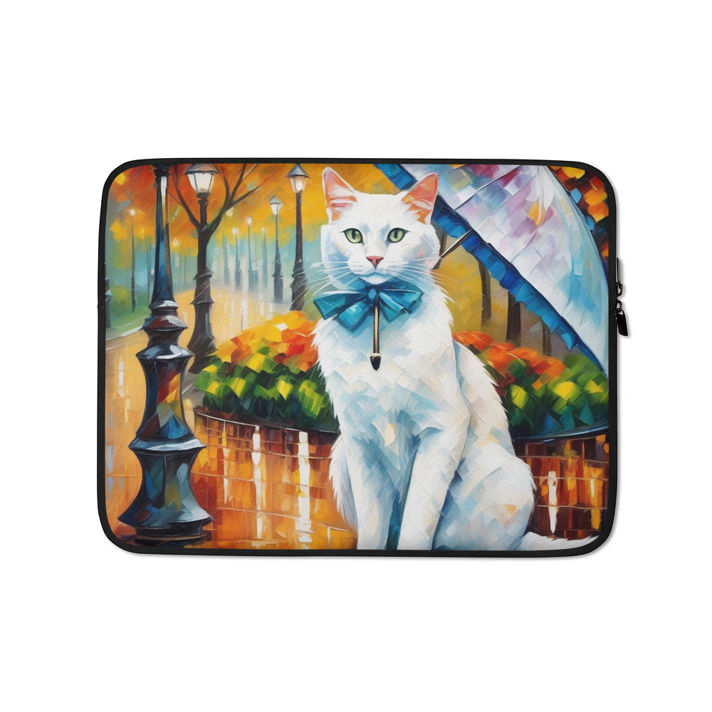PugMug Custom White Companion Cat Laptop Sleeve