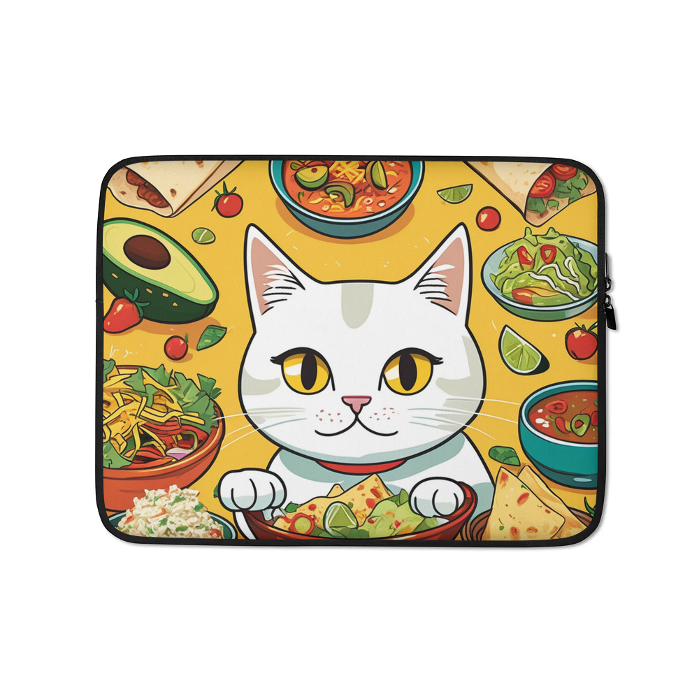 PugMug Custom White Companion Cat Laptop Sleeve