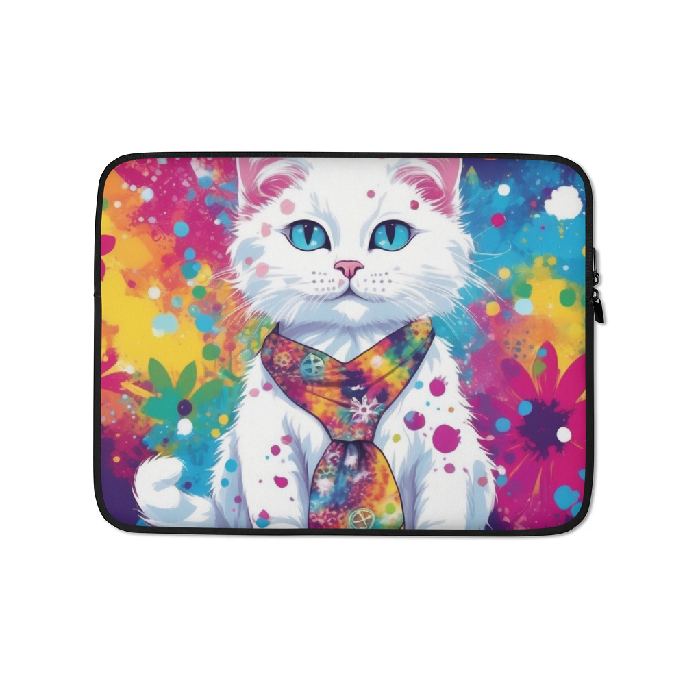 PugMug Custom White Companion Cat Laptop Sleeve