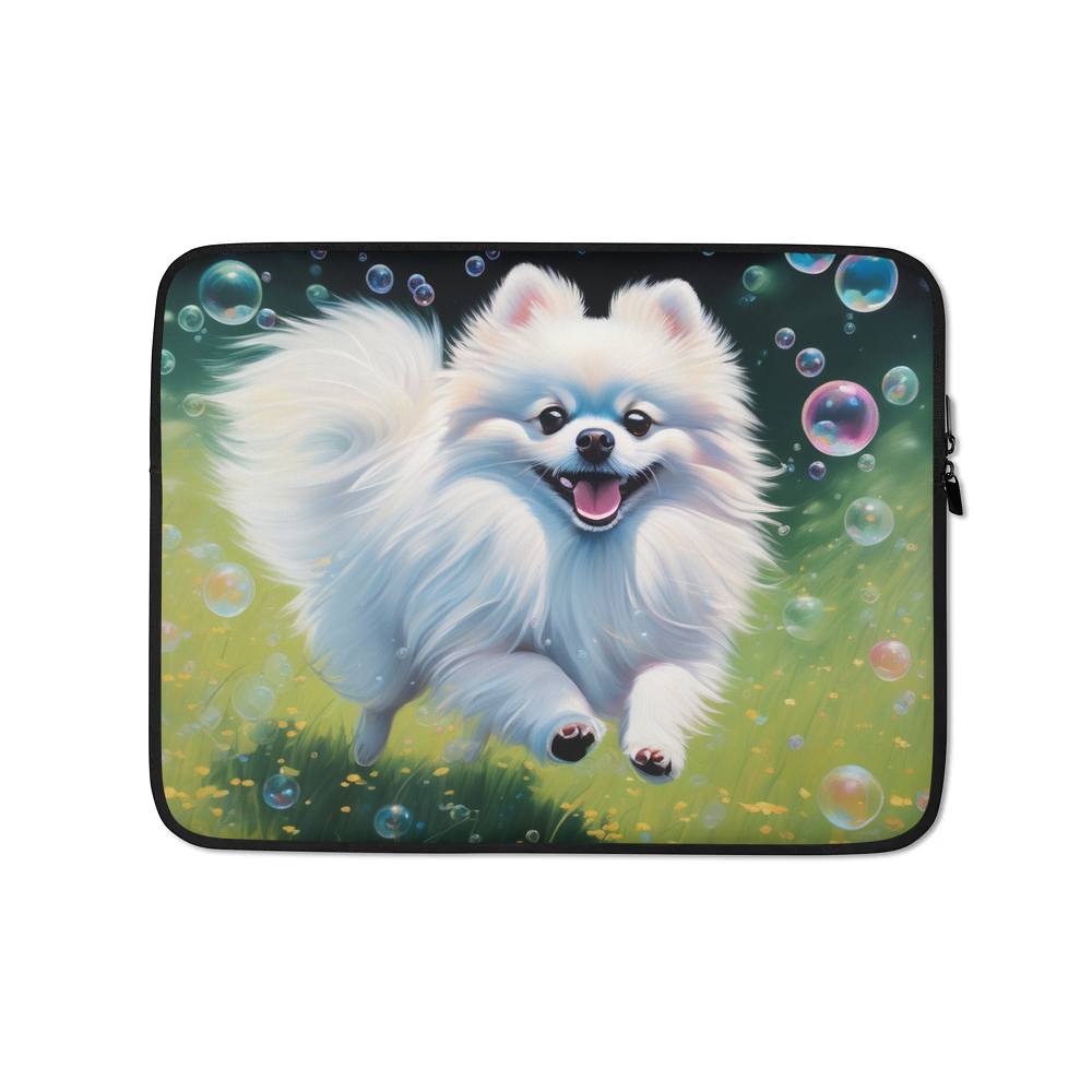 PugMug Custom White Pomeranian Laptop Sleeve