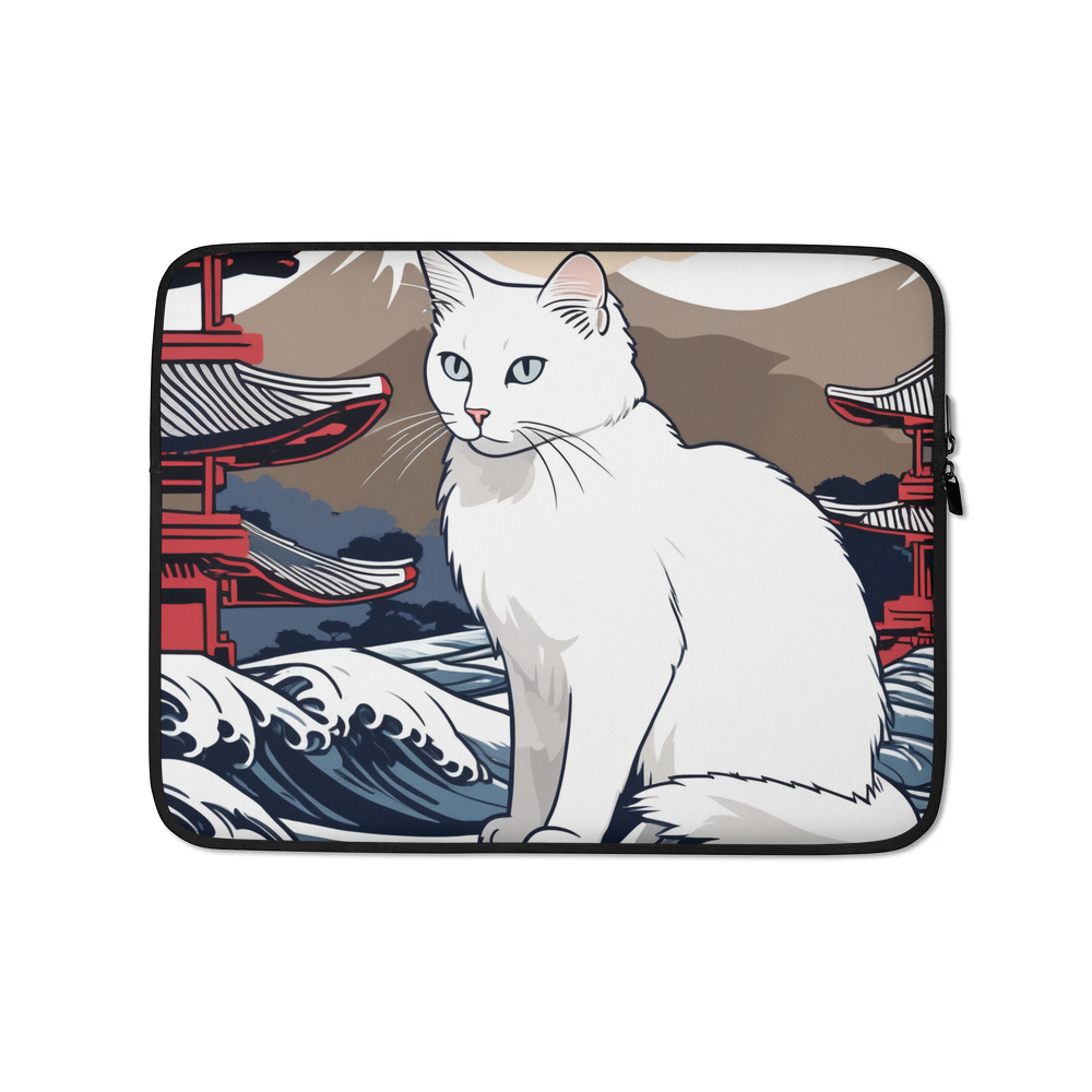 PugMug Custom White Companion Cat Laptop Sleeve