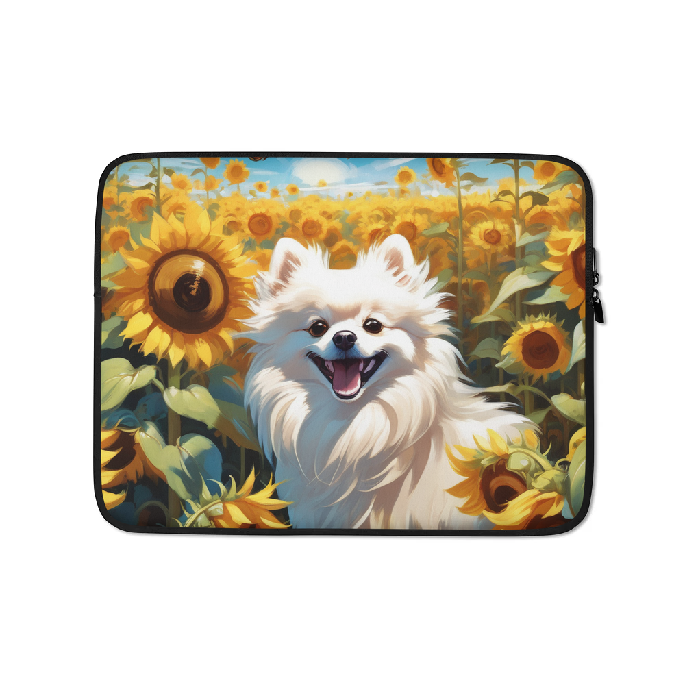 PugMug Custom White Pomeranian Laptop Sleeve