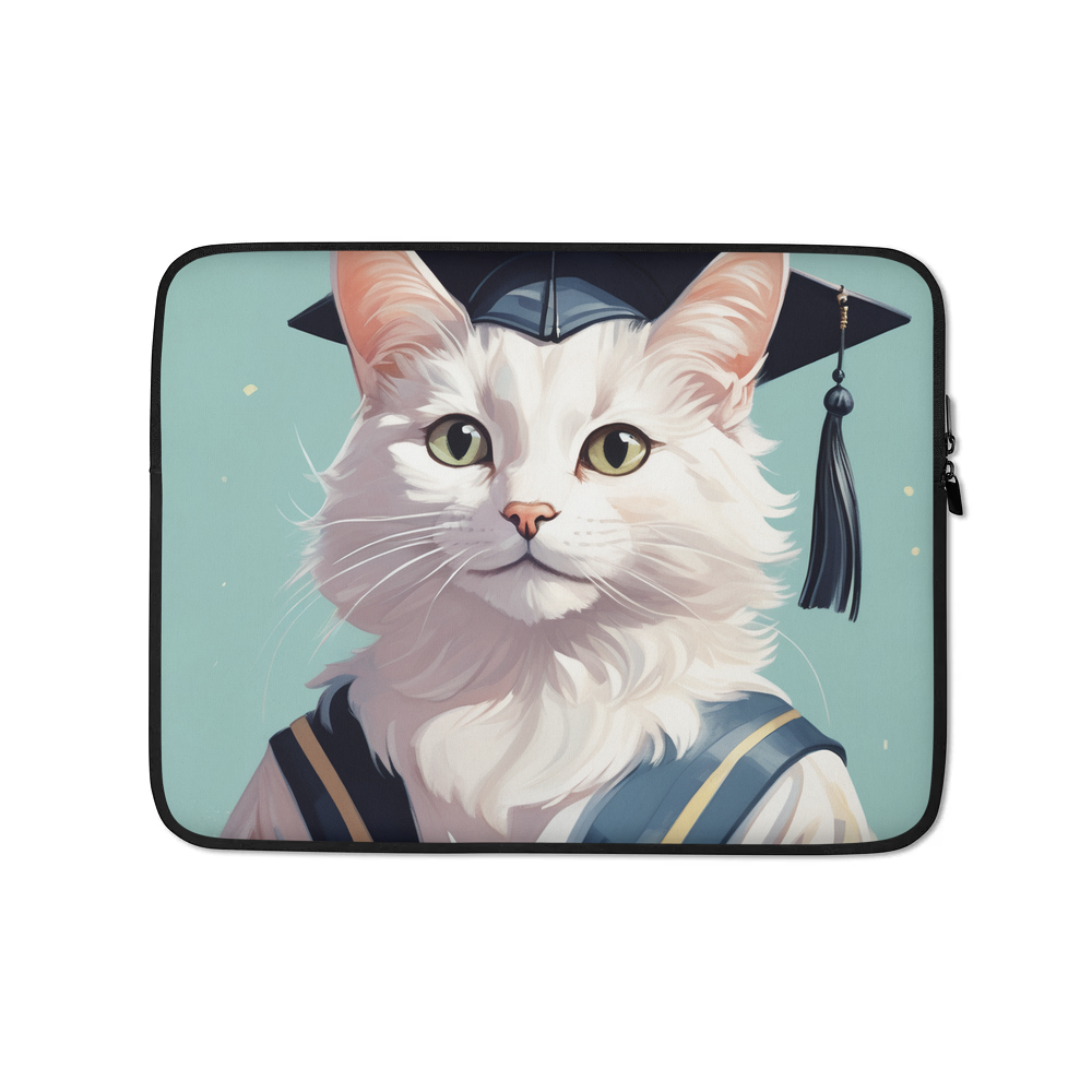 PugMug Custom White Companion Cat Laptop Sleeve