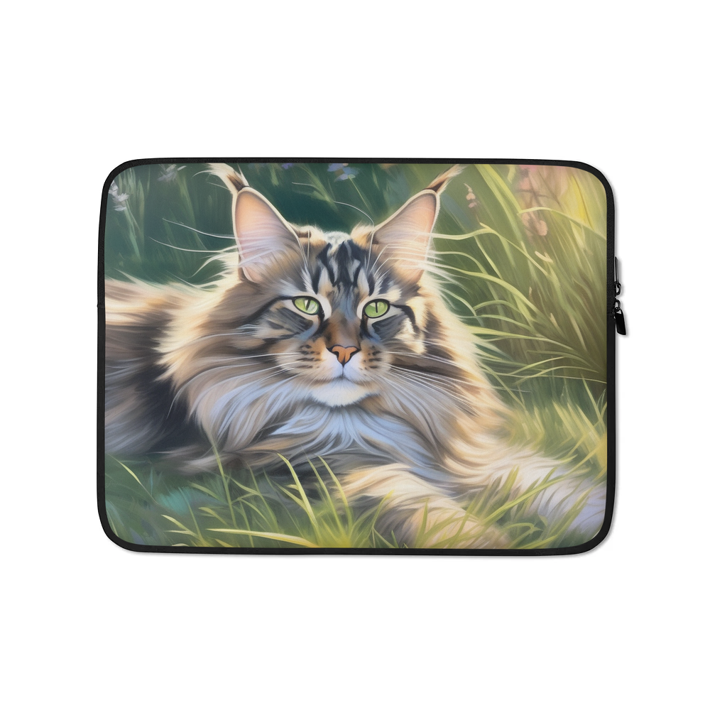 PugMug Custom Tabby Maine Coon Cat Laptop Sleeve